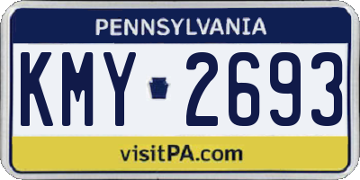 PA license plate KMY2693