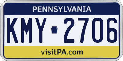 PA license plate KMY2706
