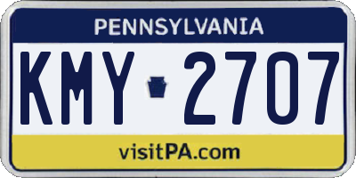 PA license plate KMY2707