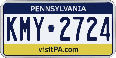 PA license plate KMY2724