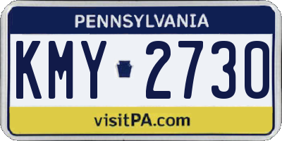 PA license plate KMY2730