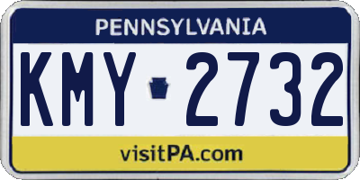 PA license plate KMY2732