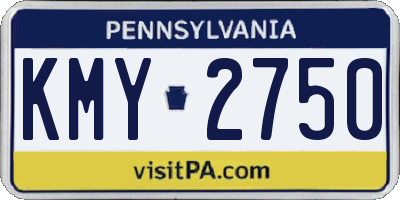 PA license plate KMY2750
