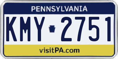 PA license plate KMY2751