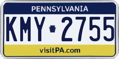 PA license plate KMY2755