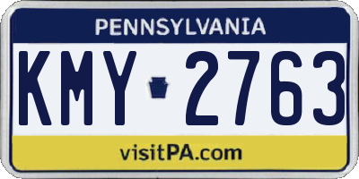 PA license plate KMY2763
