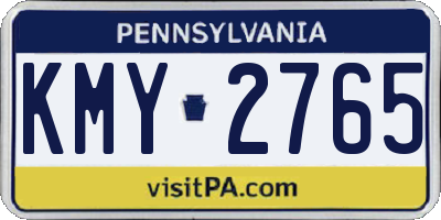 PA license plate KMY2765