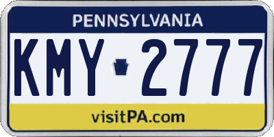 PA license plate KMY2777