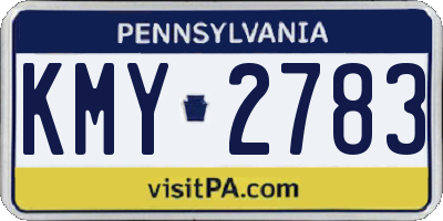 PA license plate KMY2783