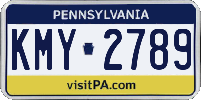 PA license plate KMY2789