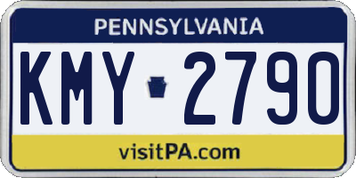 PA license plate KMY2790
