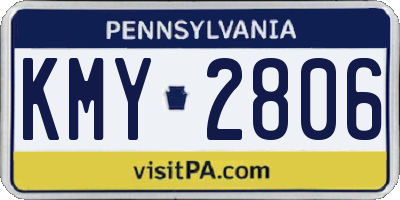 PA license plate KMY2806