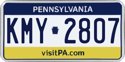 PA license plate KMY2807