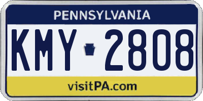 PA license plate KMY2808