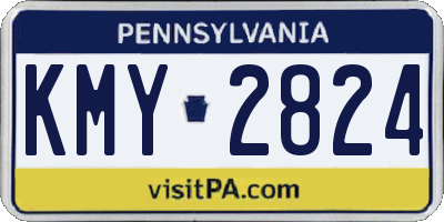 PA license plate KMY2824