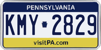 PA license plate KMY2829