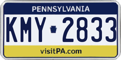 PA license plate KMY2833