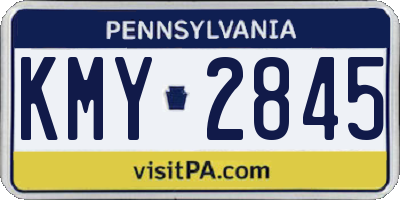 PA license plate KMY2845