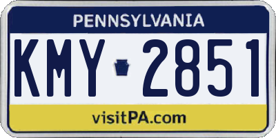 PA license plate KMY2851