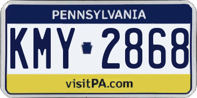 PA license plate KMY2868