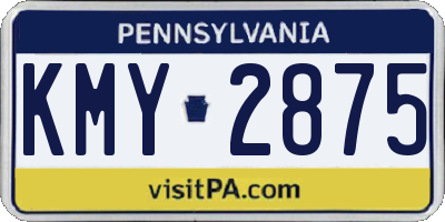 PA license plate KMY2875