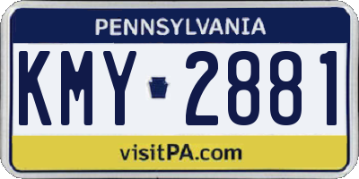 PA license plate KMY2881