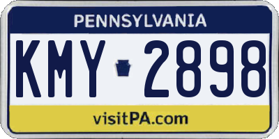PA license plate KMY2898