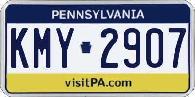 PA license plate KMY2907