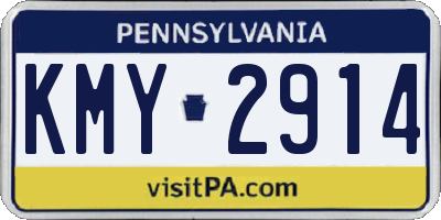 PA license plate KMY2914