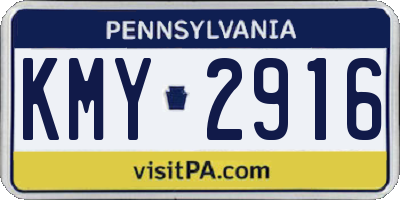 PA license plate KMY2916