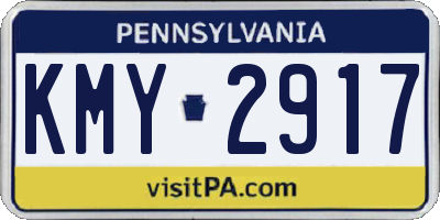 PA license plate KMY2917