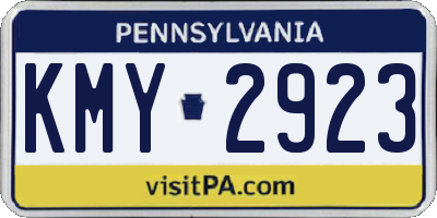 PA license plate KMY2923