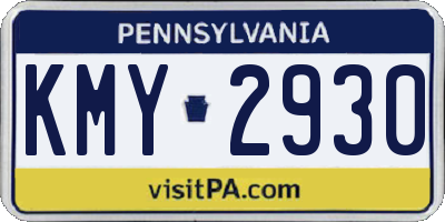 PA license plate KMY2930