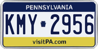 PA license plate KMY2956