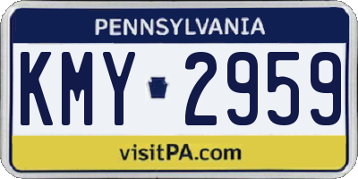 PA license plate KMY2959