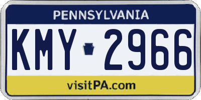 PA license plate KMY2966