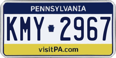 PA license plate KMY2967
