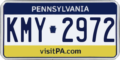 PA license plate KMY2972