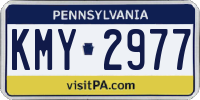 PA license plate KMY2977