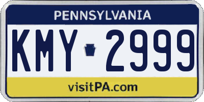 PA license plate KMY2999