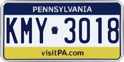 PA license plate KMY3018