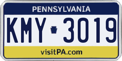 PA license plate KMY3019