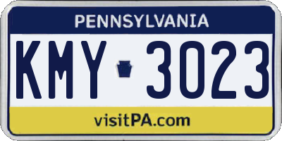 PA license plate KMY3023