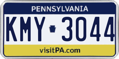PA license plate KMY3044
