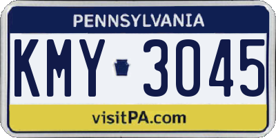 PA license plate KMY3045