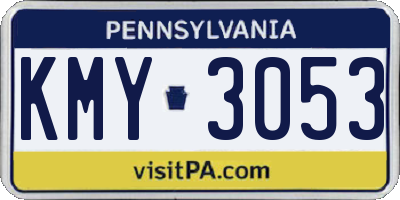 PA license plate KMY3053