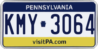PA license plate KMY3064