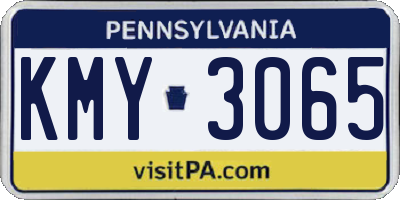 PA license plate KMY3065