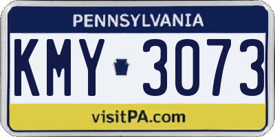 PA license plate KMY3073