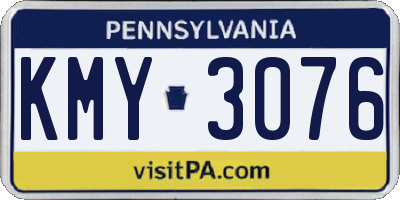 PA license plate KMY3076